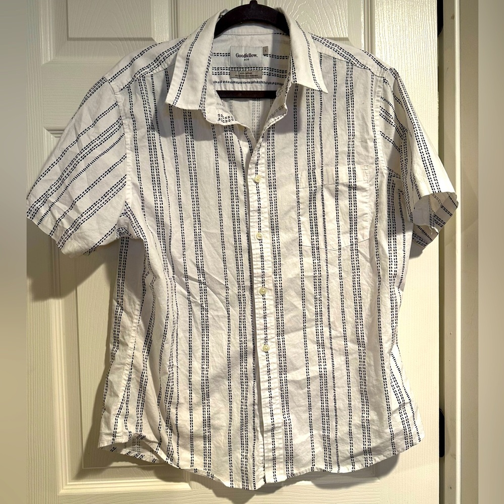 Goodfellow & co • men’s large, short sleeved cotton blend summer shirt